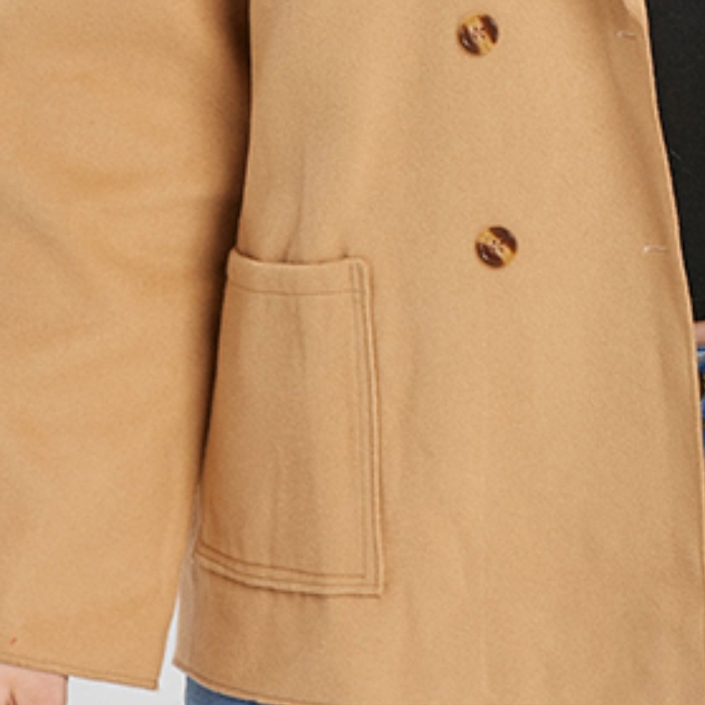 ⭐ Plus Size Tan Double Breasted Lapel Jacket ⭐ - Picture 5 of 8
